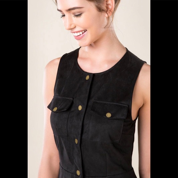 Francesca’s Black Suede Dress - Picture 2 of 6